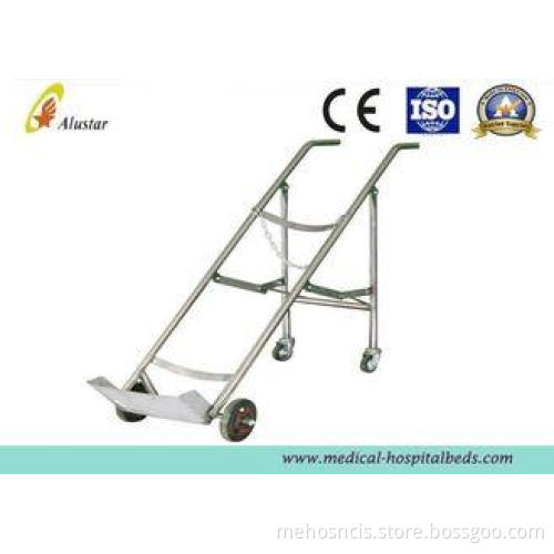 Medicine Equipment Stainless Steel Double Feet Trolley For